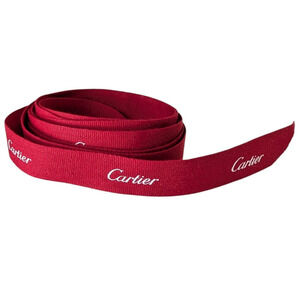 Cartier OEM Red Gift Box Ribbon 66.5" L x 9/16" W Designer Logo Luxury